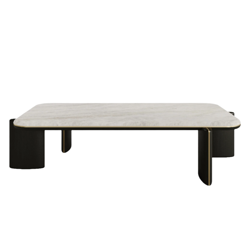 Raffiné Luxury Rectangle Natural Stone Top Coffee Table 