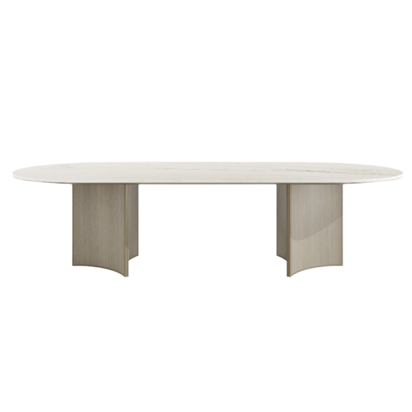 Trésor Luxury Natural Stone Top Dining Table & Antique Brass  A