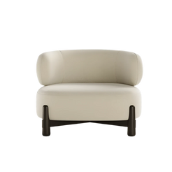 Tranquilo Fabric and Black Oak Armchair with T-Shaped Backrest - Touched Interiors®