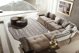 Giorgio Collection Infinity Triple Coffee Table in high gloss makore mahogany veneer and light gold chrome, room setting 1