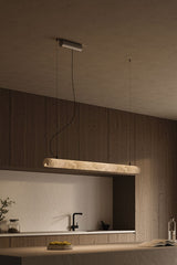United Alabaster Roller Pendant Light in natural fluted alabaster