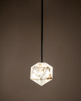 United Alabaster Meteorite Pendant Light in natural alabaster, single shade