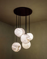 United Alabaster Moon Cluster Pendant Light, view 3