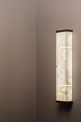 United Alabaster AD Geo Wall Light in natural alabaster