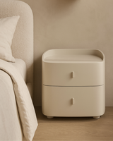Vertu Bedside Table - Matte Beige