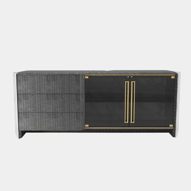 Josephine Luxurious Marble Sideboard With Polished Brass