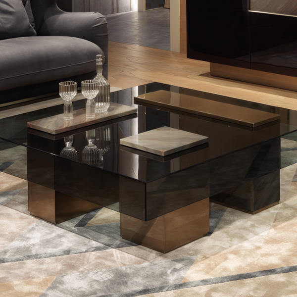 Visionnaire Marty Marble and Steel Low Table