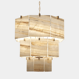 Visionnaire Brando Chandelier: Modern luxury chandelier featuring a captivating octagonal structure in metal with a choice of finishes. Delicate ivory onyx lampshades create a multifaceted effect,  diffusing warm light and adding a touch of elegance to any space.