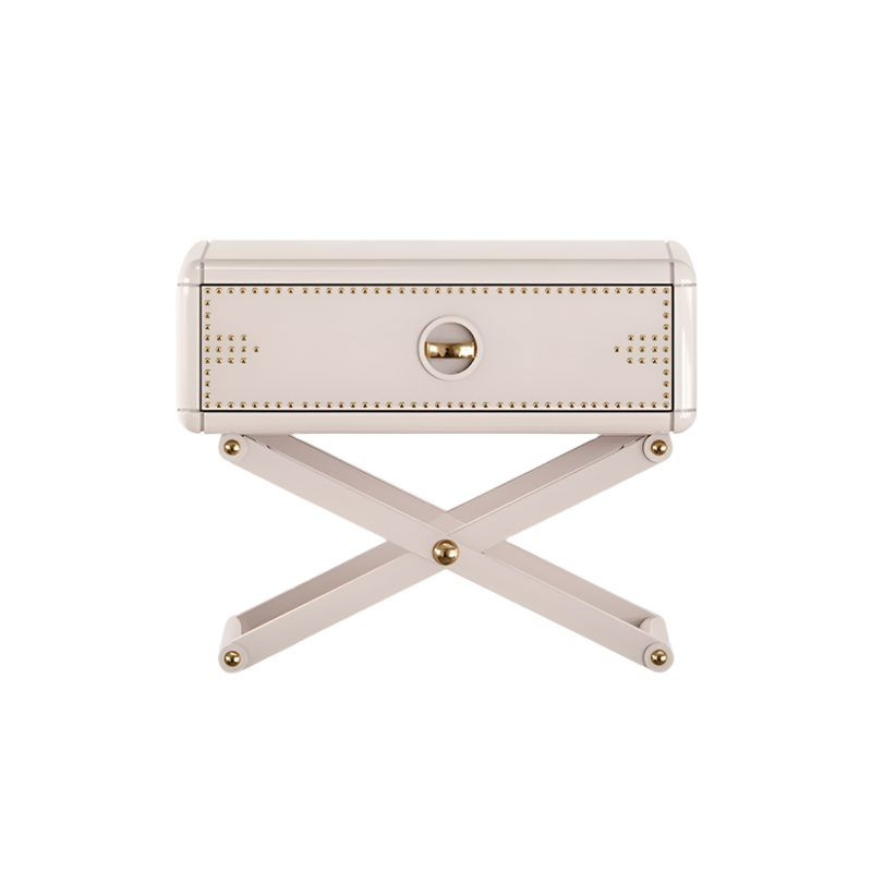 Warrior Nightstand by Fairytale: Luxury & Lacquered Wood and Polished Brass