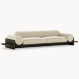 Dolmen Wade Sofa in Designers Guild Kinmel Chalk FDG3006/10 fabric, black oak base
