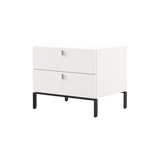 Laskasas Amber Bedside Table in White with transparent background