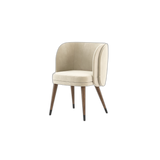 Laskasas Ambrose Dining Chair in Vienna Cream velvet with walnut legs