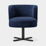 Aperitivo Swivel Luxury Dining Chair in blue nubuck leather
