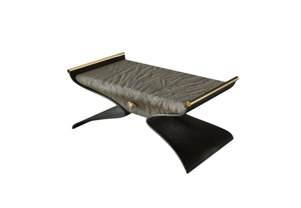 Liora Stool: Leather, Modern Design & Brass Polished