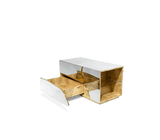High-End Bedroom Furniture with Glass Shelves Nightstand