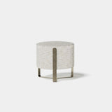 Ashbourne Round Metal Base Luxury Pouf, alternative angle