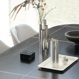 Ashford Oval Leather Base Luxury Dining Table, close-up detail