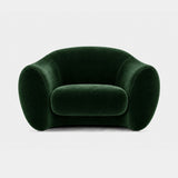 Asolo Rolled Arm Luxury Armchair in cactus green velvet