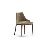 Aster Alaton Dining Chair, moka oak stain matte wood and brushed brass, available from Touched Interiors UK
