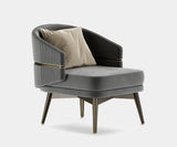 Aster Billy Armchair, black stained oak, matte, brushed brass, Alhambra Jimena, available from Touched Interiors UK