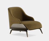 Aster Brigid Armchair, black stained oak, matte, brushed brass, Rubelli Crochet, available from Touched Interiors UK