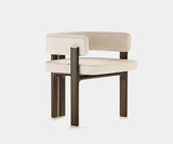 Aster Karl Dining Chair, eucalyptus fumé, brushed brass, Settes Nassau, available from Touched Interiors UK