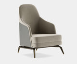 Aster Summers Armchair, black stained oak, matte, brushed brass, Designer's Guild Matara, available from Touched Interiors UK