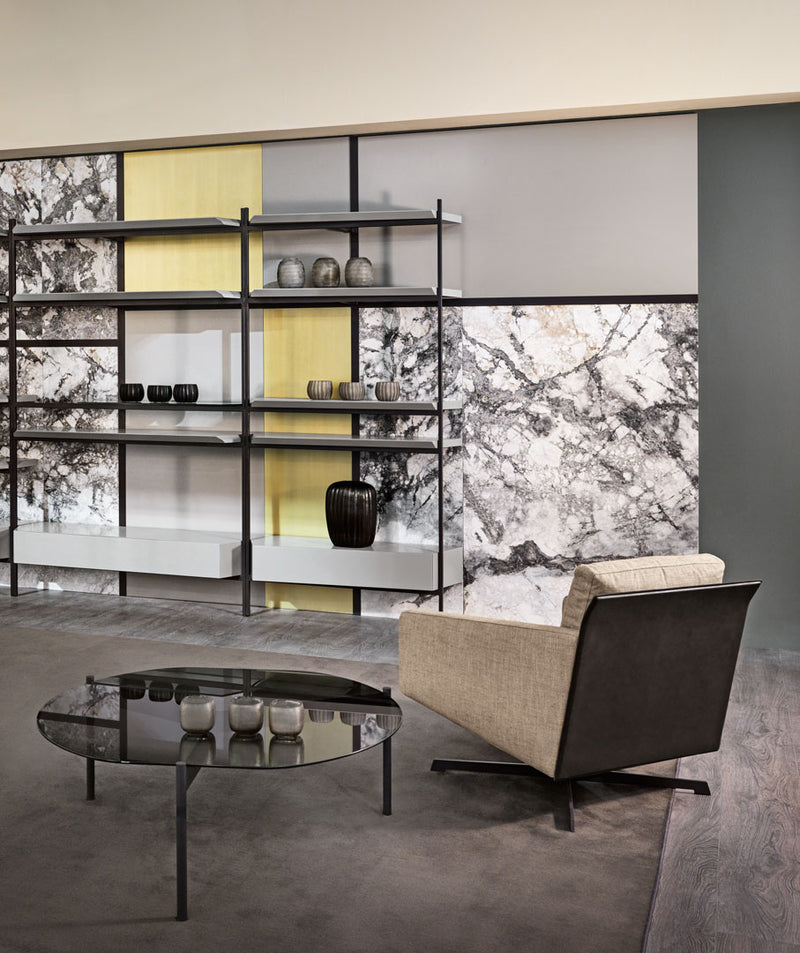 Sophisticated Shaped Coffee Table with White Marble - Italian Craftsmanship