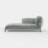 Bassano Corduroy Luxury Chaise Longue in corduroy with brown burnished brass legs