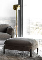 Bassano Corduroy Luxury Ottoman in a room setting