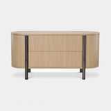 Bassano Oval Luxury Chest of Drawers in matt oak