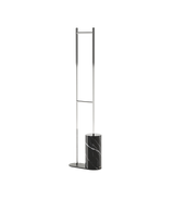 Laskasas Ben Coat Hanger with Nero Marquina marble base and polished metal