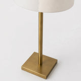 Berkeley Designs Bordeaux Floor Lamp, brushed brass with white shade, detail