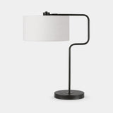 Berkeley Designs Dubrovnik Table Lamp, matte black metal with white shade