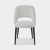 Berkeley Designs Genoa Dining Chair, ivory grey textured fabric with black legs