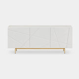 Berkeley Designs Helsinki Sideboard, high-gloss white with ceramic top and gold base