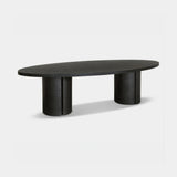 Berkeley Designs Lugano Dining Table, brown oak veneer, angled view