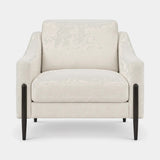 Berkeley Designs Siena Armchair, ivory textured upholstery with slim black metal legs