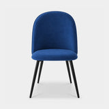 Berkeley Designs Soho Dining Chair, Set of 2, blue upholstery with black metal legs