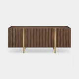 Berkeley Designs Winchester Sideboard, walnut finish with brass handles and supports