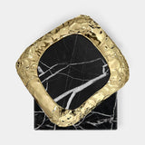 Boca do Lobo Stonehenge Side Table in Nero Marquina marble, view from above
