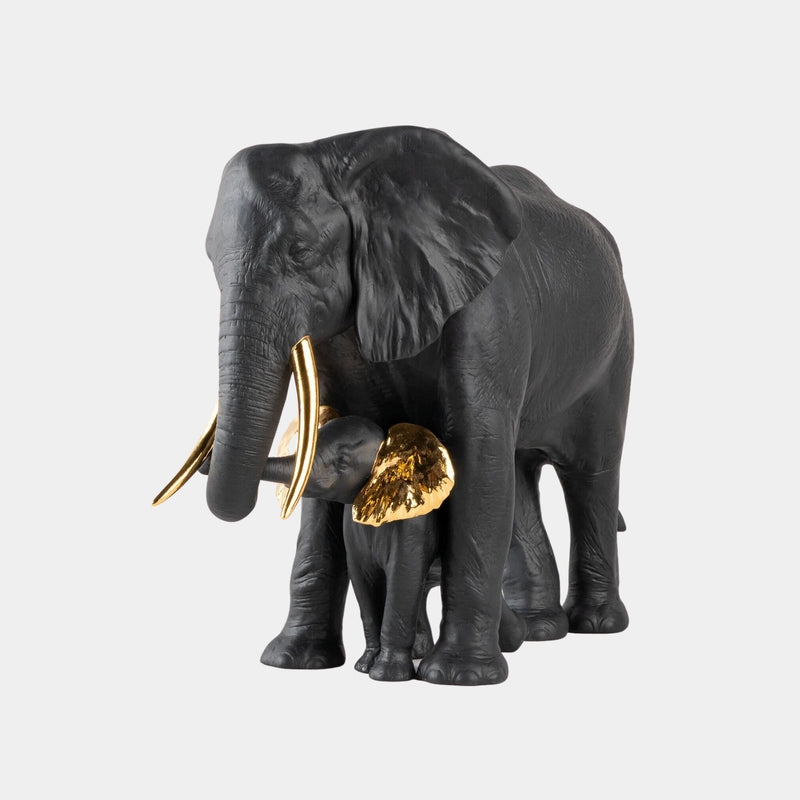 Black & Gold Luxury Porcelain Elephant Statue