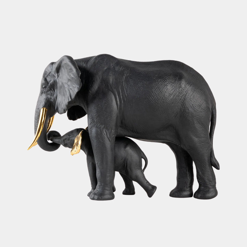 Black & Gold Luxury Porcelain Elephant Statue