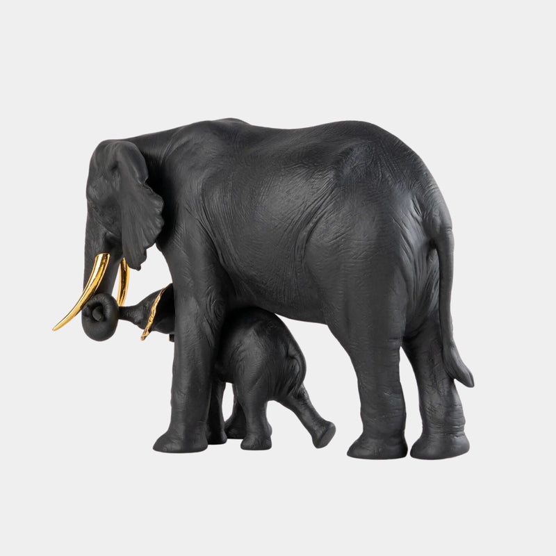 Black & Gold Luxury Porcelain Elephant Statue