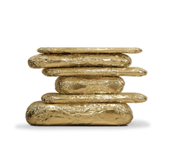 Boca Do Lobo Stonehenge Console: A luxurious console table inspired by Stonehenge, featuring brass and marble.