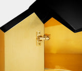 Boca do Lobo Diamond III Black Sideboard, close-up of the gold leaf interior