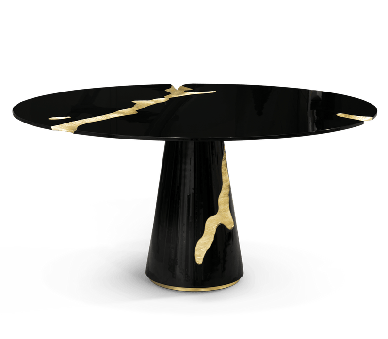 High-End Home Decor: The Dramatic Lapiaz Black Dining Table by Boca do Lobo - Transform your dining room into a captivating space with the Lapiaz Black Dining Table from Boca do Lobo. This high-end furniture piece is a masterpiece of modern design.