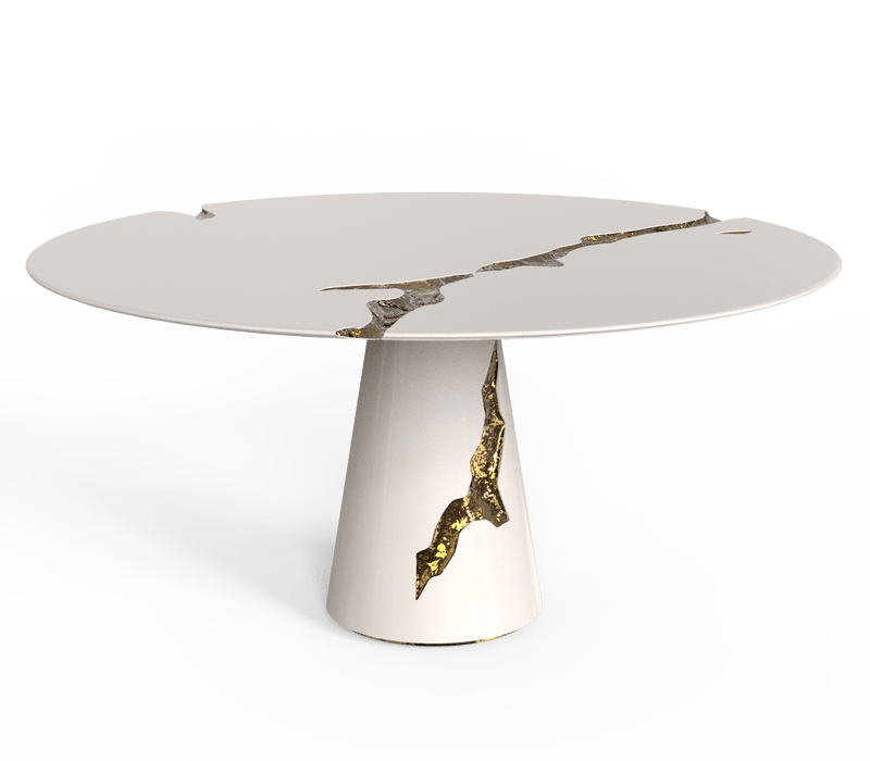 High-End Home Decor in White: The Captivating Lapiaz Dining Table by Boca do Lobo - Embrace a sophisticated aesthetic with the Lapiaz White Dining Table from Boca do Lobo. This high-end furniture piece reimagines the classic dining table in a stunning white finish, perfect for a modern luxury home.