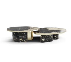 Ophelia Portoro marble and gold centre table set by Boca do Lobo