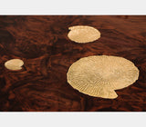 Boca do Lobo Metamorphosis Dining Table, detail of the brass inlays in the walnut top